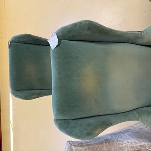Hickory Chair Company Green Crushed Velvet Wingback Chair