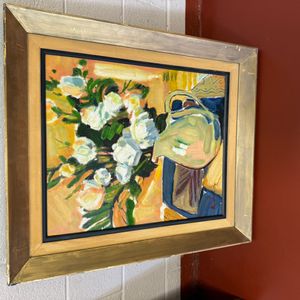 Impressionist Still Life Painting of Roses and Pitcher