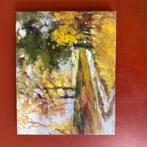 Impressionistic Autumn Landscape Painting - Aspens