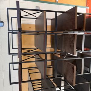 Industrial Metal and Wood Bookshelf