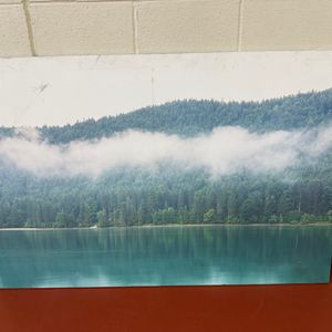 Misty Mountain Lake Landscape Print