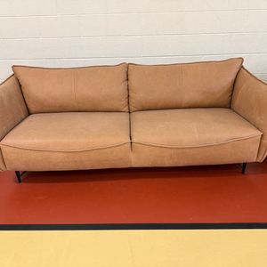 Modern Tan Leather Sofa