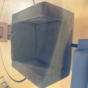 Modular Sectional Sofa with Dark Grey Corduroy Upholstery