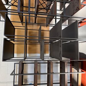 Restoration Hardware Nine Shelf Industrial Metal and Wood Shelving Unit