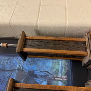 Rustic Oak and Charred Wood Table Lamp