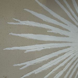 Textured White Sunburst Canvas Art