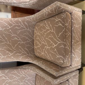 Transitional Style Armchair with Branch Pattern Upholstery