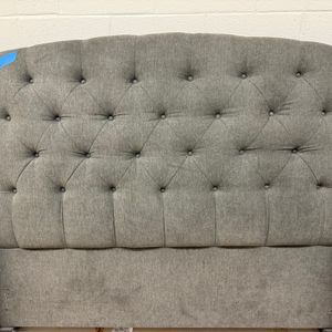 Tufted Wingback Upholstered Headboard with Nailhead Trim