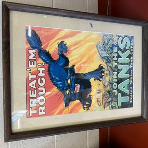 United States Tank Corps "Treat 'Em Rough!" Recruitment Poster by August William Hutaf