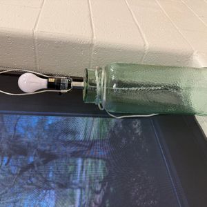 Vintage Green Hammered Glass Jar Lamp